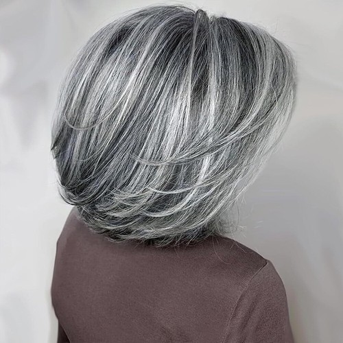 Short bob gray with - short,